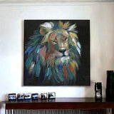 Painted Lion Portrait Unframed Print Wall Art - Homeroots