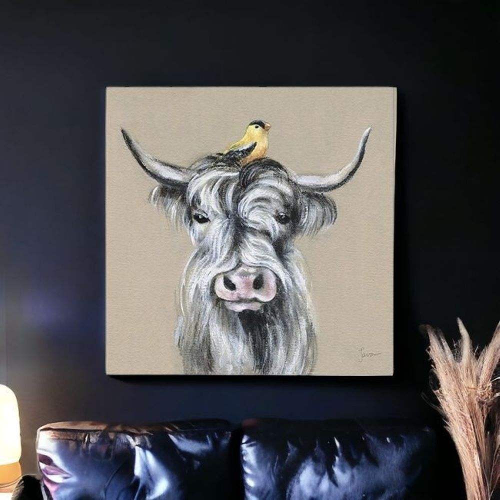 Cute Highland Cow Unframed Print Wall Art - Homeroots - Flyclothing LLC