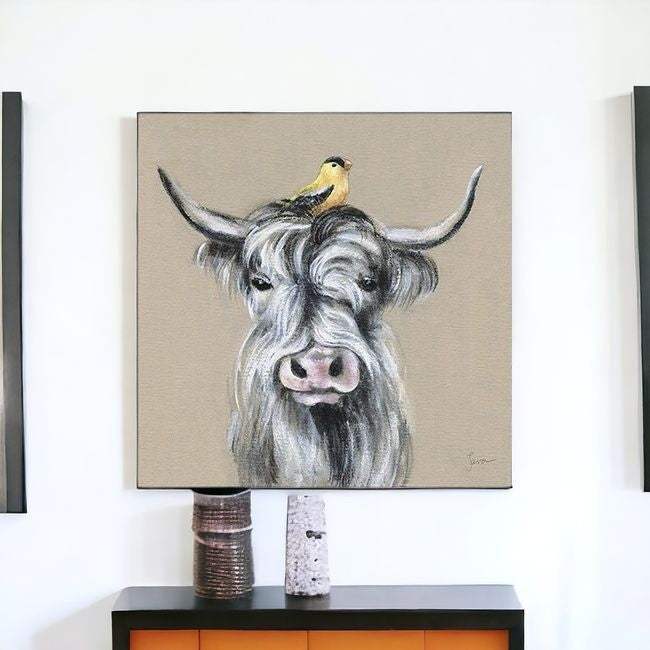 Cute Highland Cow Unframed Print Wall Art - Homeroots - Flyclothing LLC