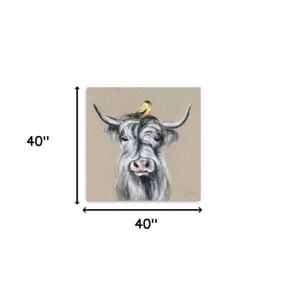 Cute Highland Cow Unframed Print Wall Art - Homeroots - Flyclothing LLC