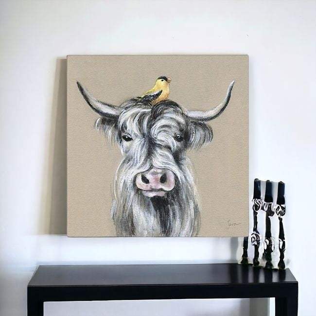 Cute Highland Cow Unframed Print Wall Art - Homeroots - Flyclothing LLC