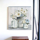 Rustic Grey Flowers Unframed Print Wall Art - Homeroots - Flyclothing LLC