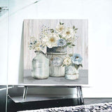 Rustic Grey Flowers Unframed Print Wall Art - Homeroots - Flyclothing LLC