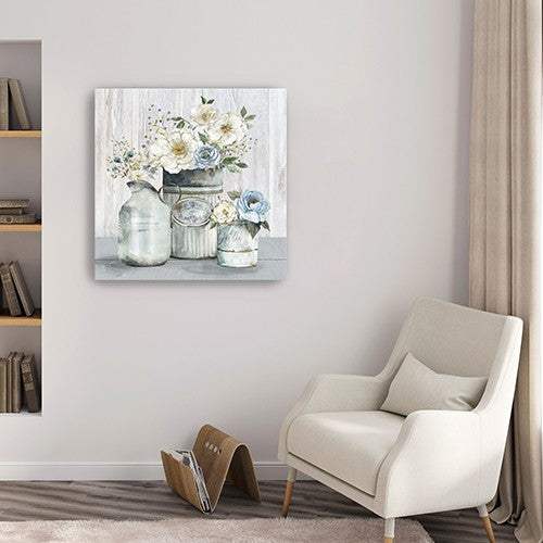 Rustic Grey Flowers Unframed Print Wall Art - Homeroots - Flyclothing LLC
