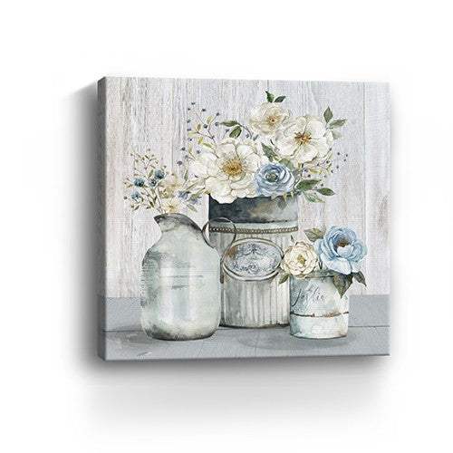 Rustic Grey Flowers Unframed Print Wall Art - Homeroots - Flyclothing LLC