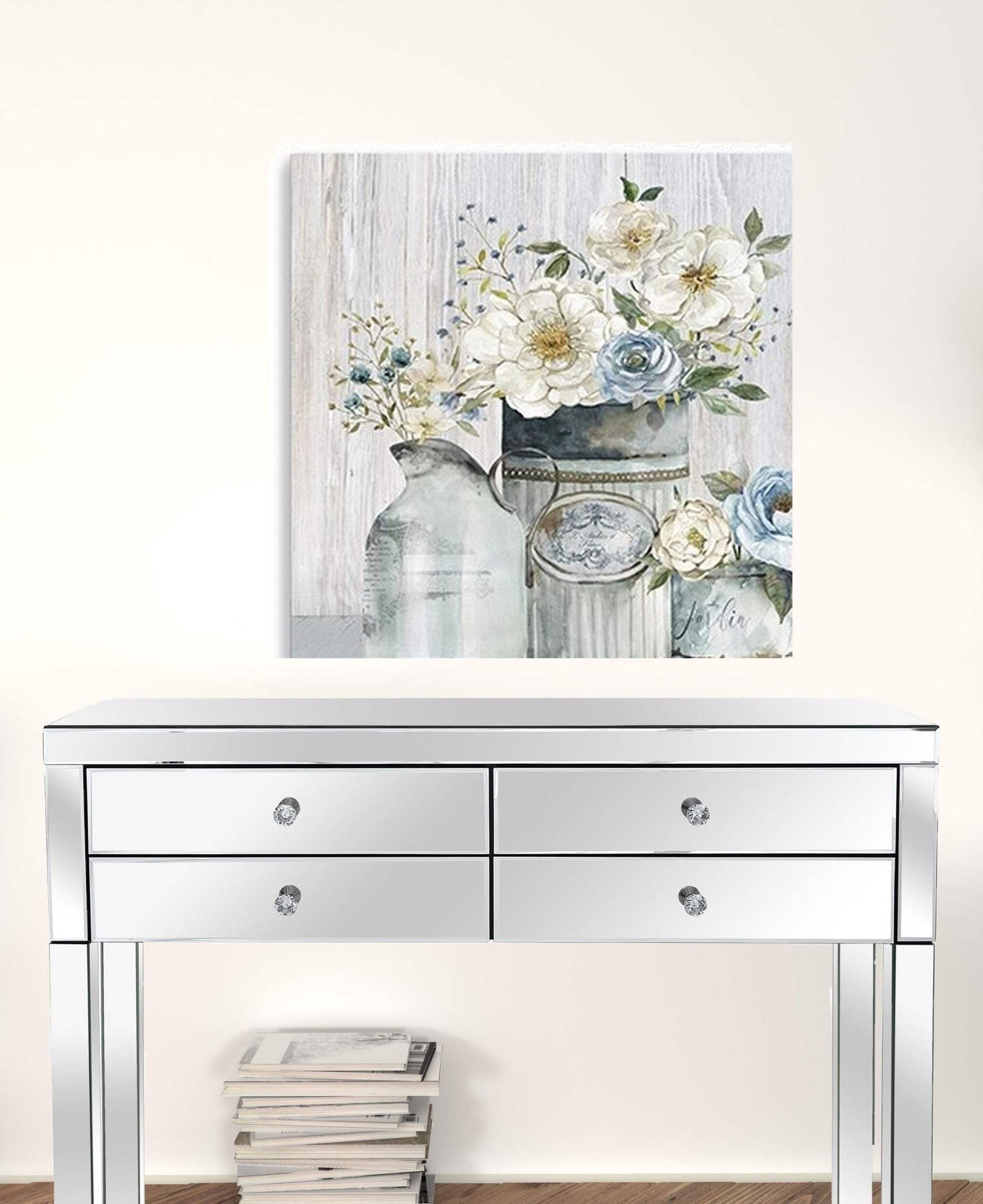 Rustic Grey Flowers Unframed Print Wall Art - Homeroots - Flyclothing LLC