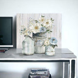 Rustic Grey Flowers Unframed Print Wall Art - Homeroots - Flyclothing LLC
