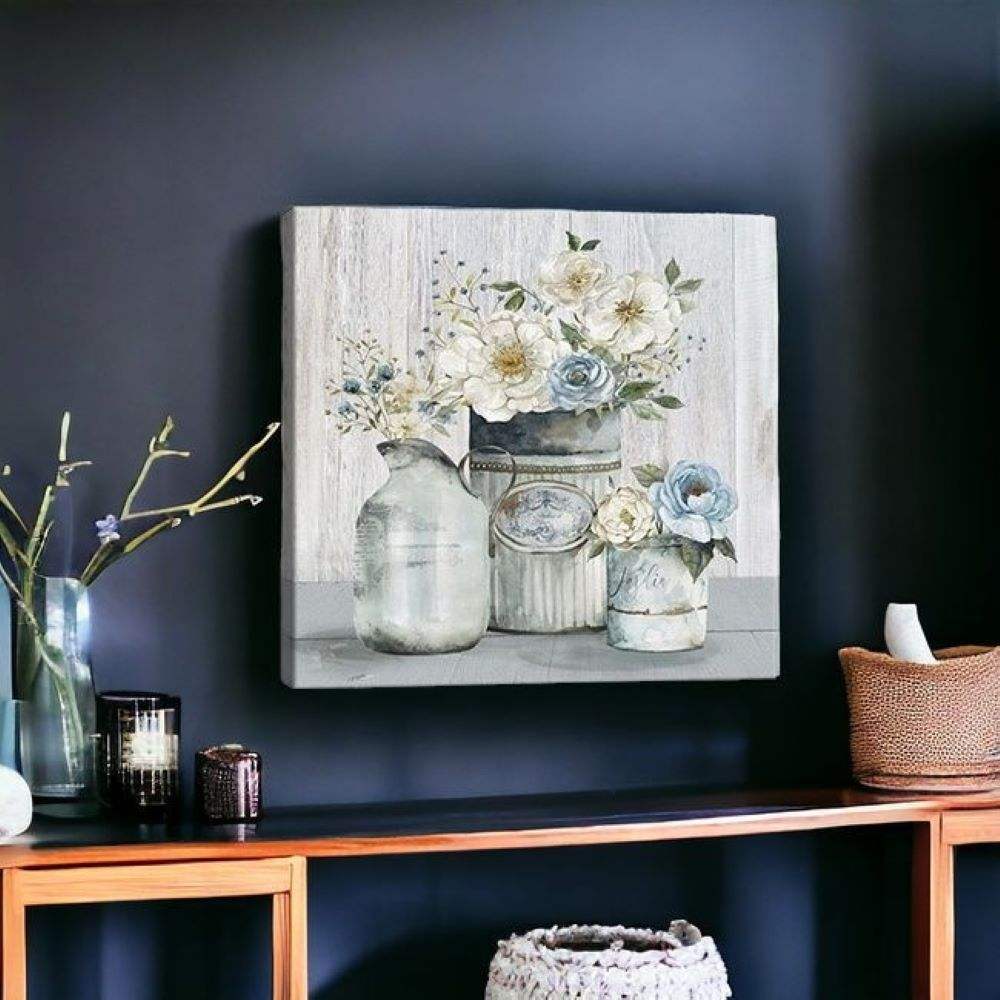 Rustic Grey Flowers Unframed Print Wall Art - Homeroots - Flyclothing LLC