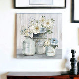 Rustic Grey Flowers Unframed Print Wall Art - Homeroots - Flyclothing LLC