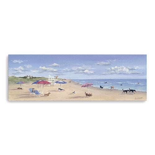 10" X 30" Dogs Rule the Beach Canvas Unframed Wall Art - Homeroots - Flyclothing LLC