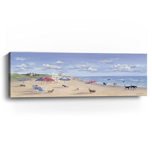 10" X 30" Dogs Rule the Beach Canvas Unframed Wall Art - Homeroots - Flyclothing LLC