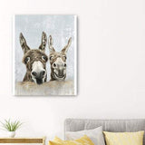 Cute Donkeys Canvas Unframed Print Wall Art - Homeroots - Flyclothing LLC