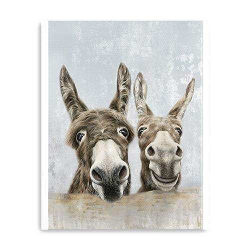 Cute Donkeys Canvas Unframed Print Wall Art - Homeroots - Flyclothing LLC