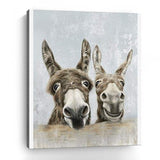 Cute Donkeys Canvas Unframed Print Wall Art - Homeroots - Flyclothing LLC