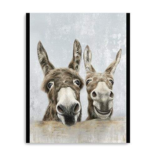Cute Donkeys Canvas Unframed Print Wall Art - Homeroots - Flyclothing LLC