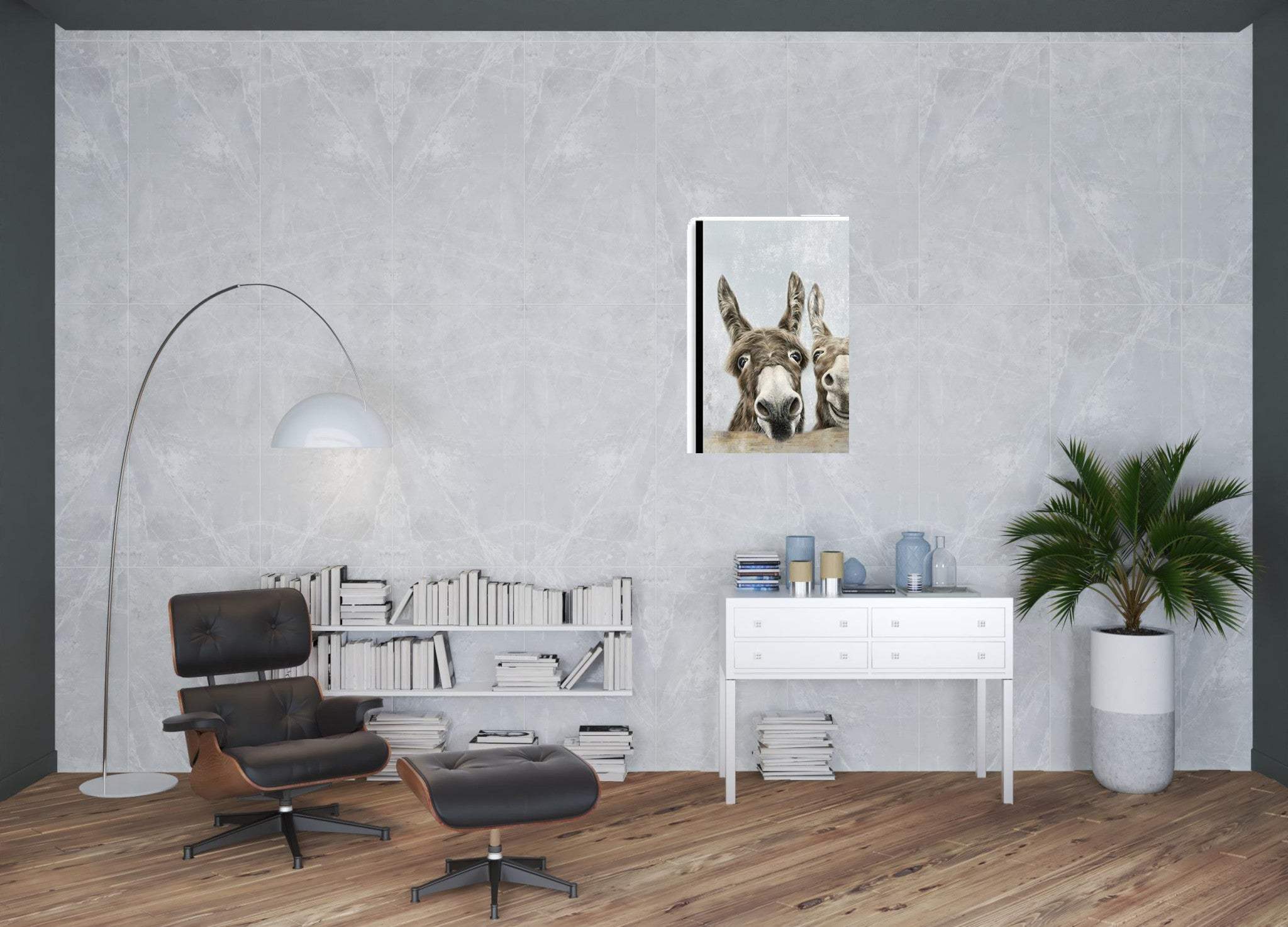Cute Donkeys Canvas Unframed Print Wall Art - Homeroots - Flyclothing LLC