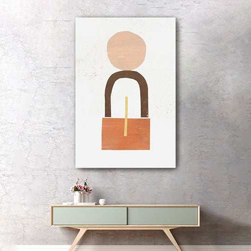 Abstract Orange Shapes In Balance Unframed Print Wall Art - Homeroots - Flyclothing LLC