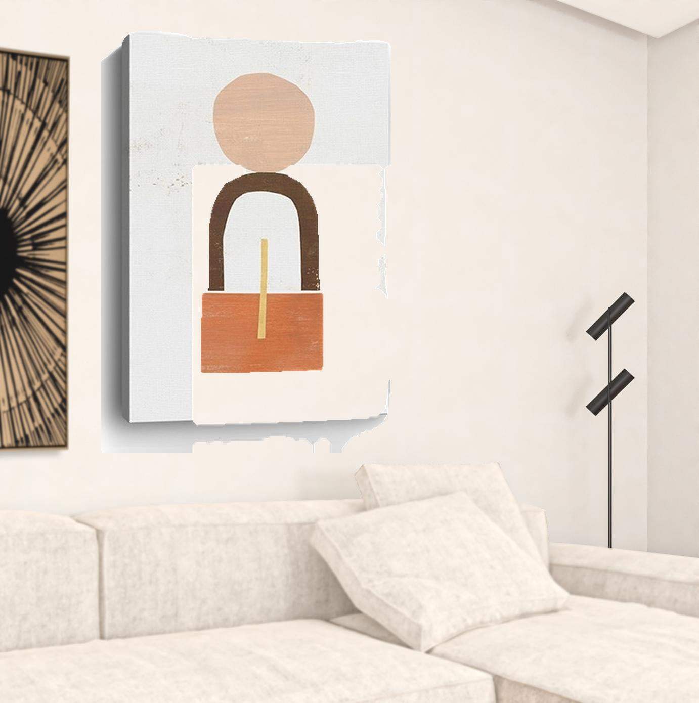 Abstract Orange Shapes In Balance Unframed Print Wall Art - Homeroots - Flyclothing LLC