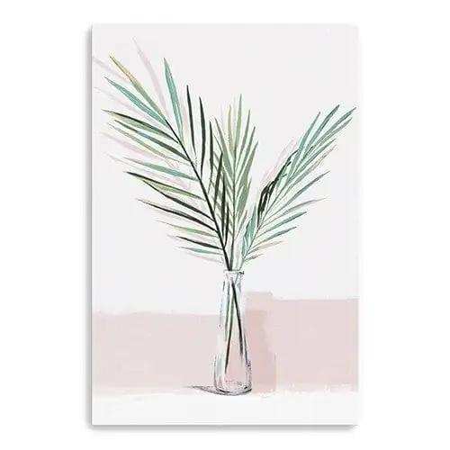 Pretty Green Foliage Pink Unframed Print Wall Art - Homeroots - Flyclothing LLC