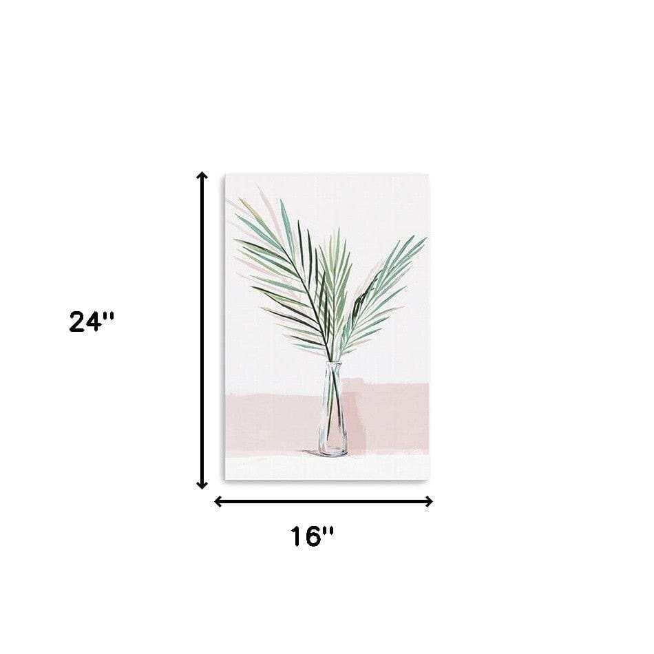 Pretty Green Foliage Pink Unframed Print Wall Art - Homeroots - Flyclothing LLC