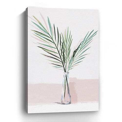 Pretty Green Foliage Pink Unframed Print Wall Art - Homeroots - Flyclothing LLC
