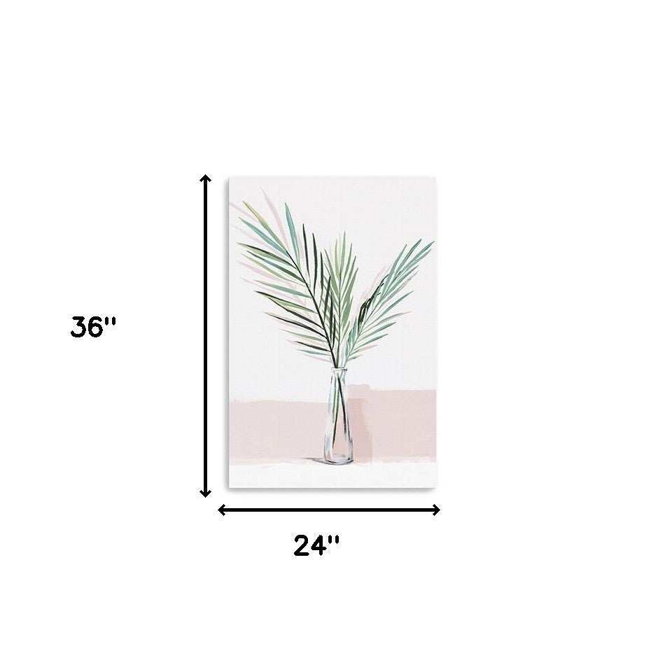 Pretty Green Foliage Pink Unframed Print Wall Art - Homeroots - Flyclothing LLC