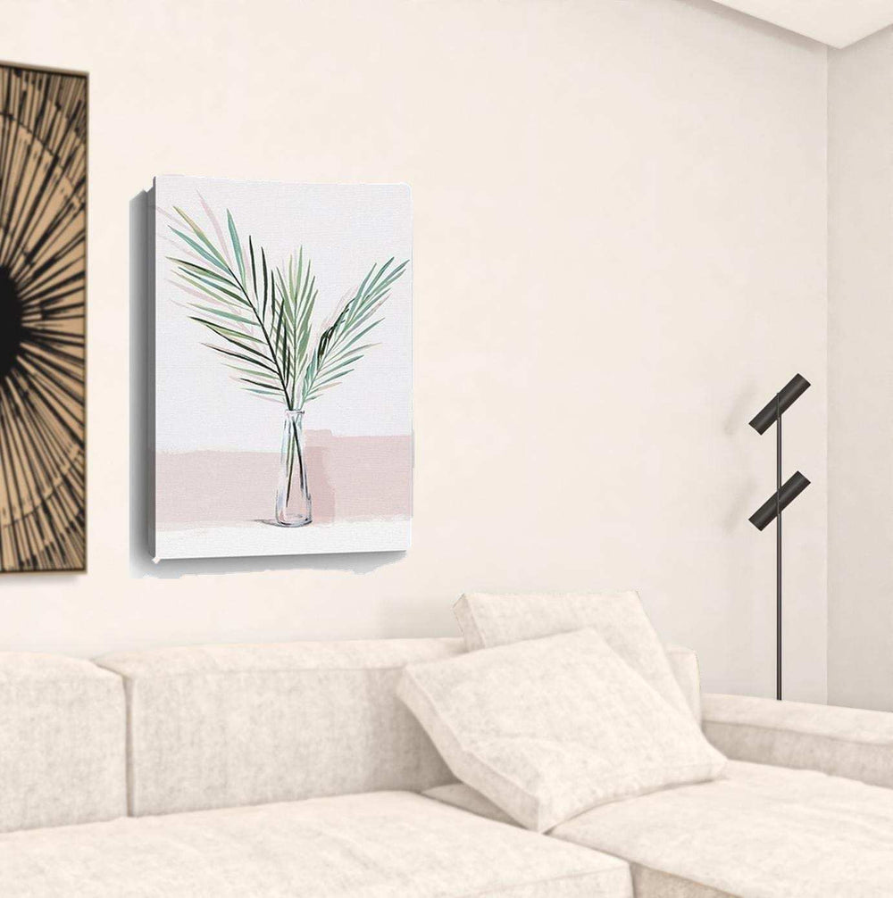 Pretty Green Foliage Pink Unframed Print Wall Art - Homeroots - Flyclothing LLC