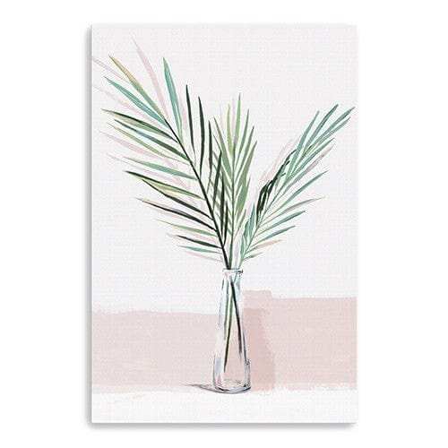 Pretty Green Foliage Pink Unframed Print Wall Art - Homeroots - Flyclothing LLC