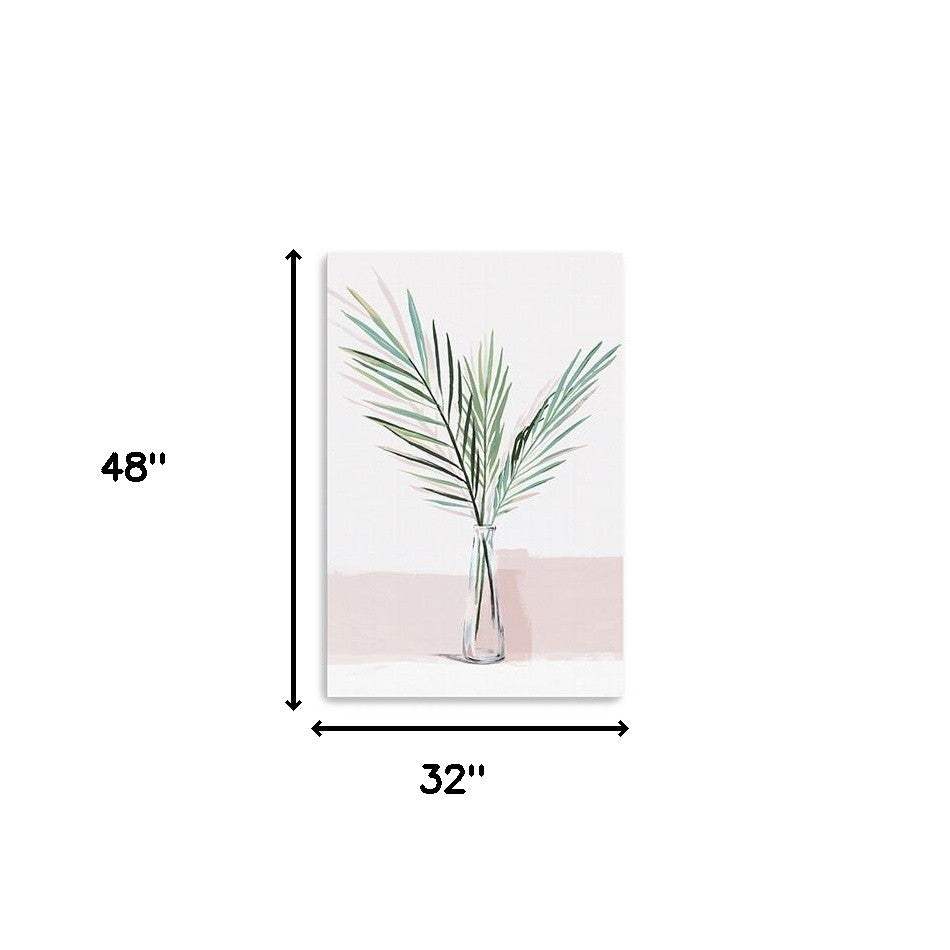 Pretty Green Foliage Pink Unframed Print Wall Art - Homeroots - Flyclothing LLC
