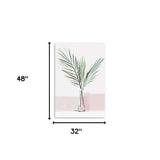 Pretty Green Foliage Pink Unframed Print Wall Art - Homeroots - Flyclothing LLC