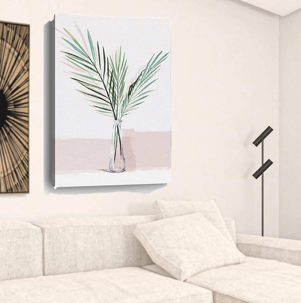 Pretty Green Foliage Pink Unframed Print Wall Art - Homeroots - Flyclothing LLC