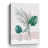 Pretty Green Foliage Leaves Pink Unframed Print Wall Art - Homeroots - Flyclothing LLC