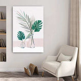 Pretty Green Foliage Leaves Pink Unframed Print Wall Art - Homeroots - Flyclothing LLC