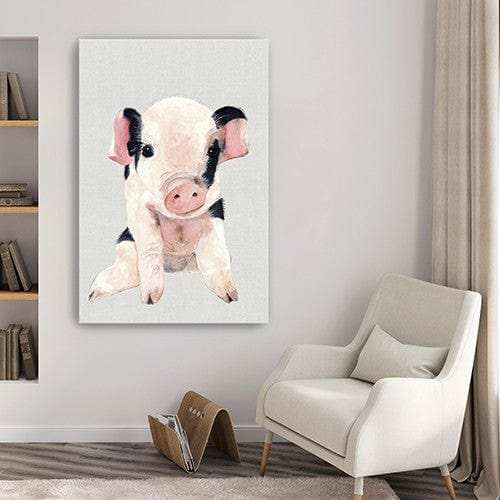 Cute Pink Piglet Unframed Print Wall Art - Homeroots - Flyclothing LLC