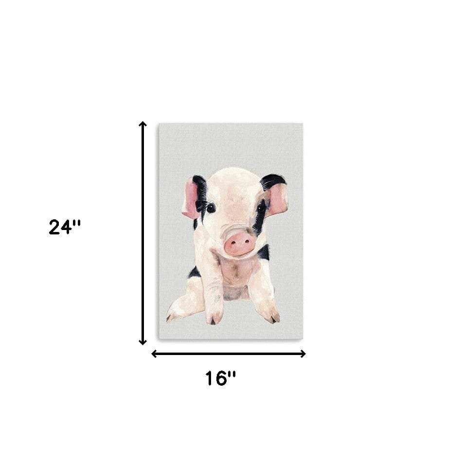 Cute Pink Piglet Unframed Print Wall Art - Homeroots - Flyclothing LLC