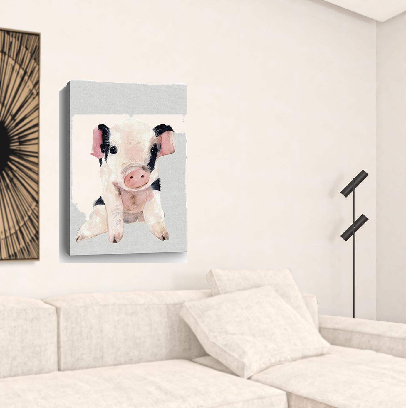 Cute Pink Piglet Unframed Print Wall Art - Homeroots - Flyclothing LLC