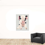Cute Pink Piglet Unframed Print Wall Art - Homeroots - Flyclothing LLC