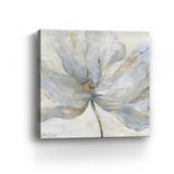Soft Blue And Grey Flower With Gold Details Unframed Print Wall Art - Homeroots - Flyclothing LLC