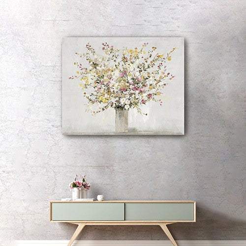 Large Colorful Wildflowers in a Vase Canvas Wall Art - Homeroots - Flyclothing LLC