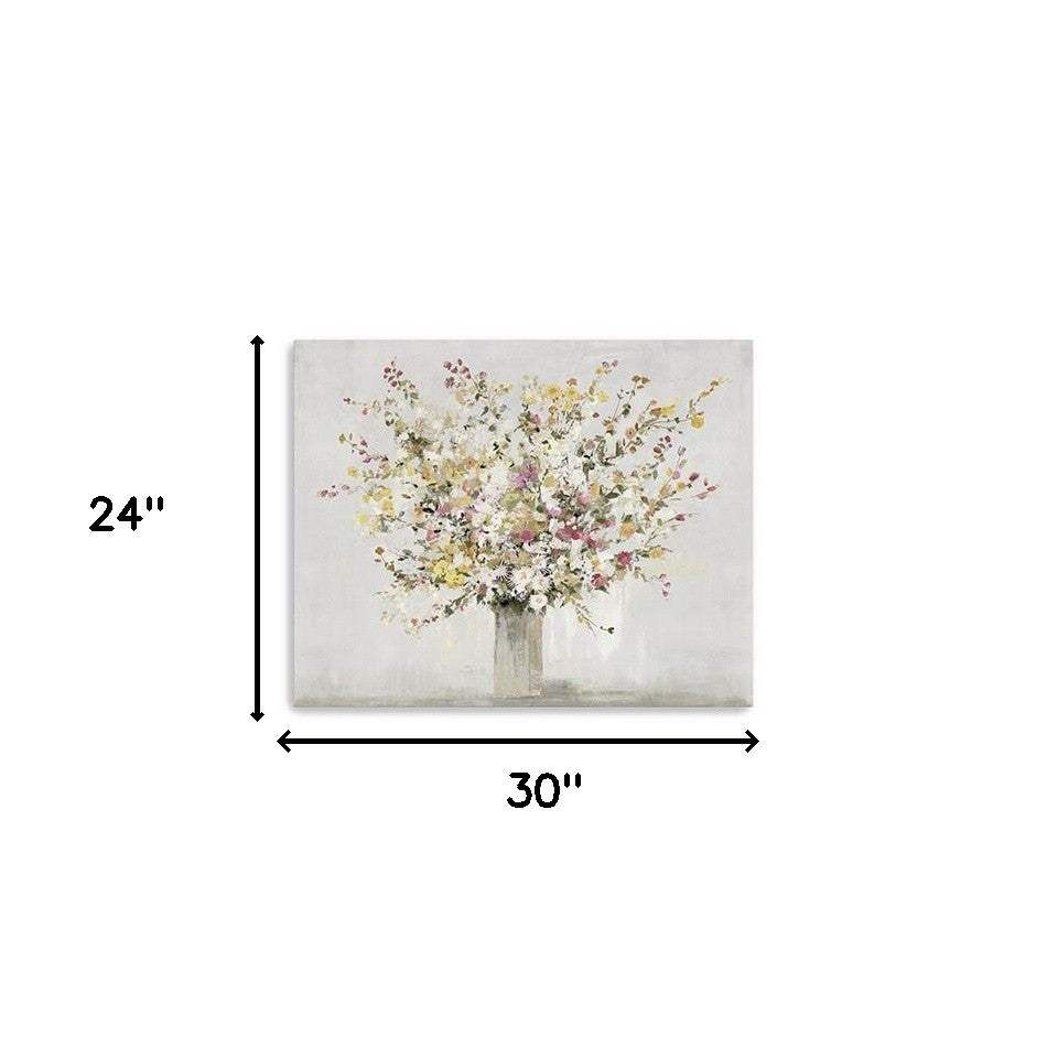 Large Colorful Wildflowers in a Vase Canvas Wall Art - Homeroots - Flyclothing LLC