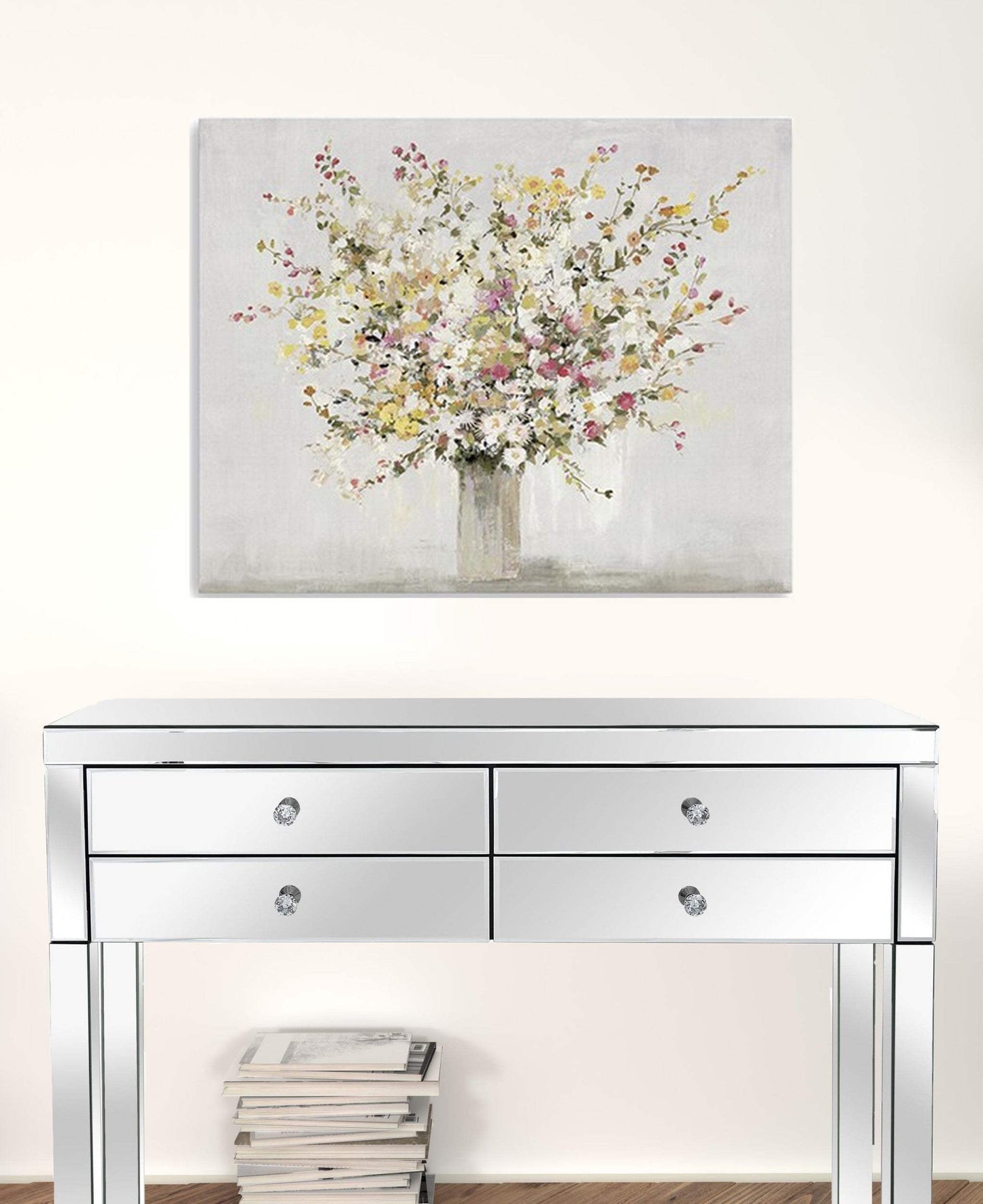 Large Colorful Wildflowers in a Vase Canvas Wall Art - Homeroots - Flyclothing LLC