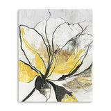 Modern Yellow And Black Flower Unframed Print Wall Art - Homeroots