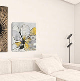 Modern Yellow And Black Flower In Bloom Unframed Print Wall Art - Homeroots - Flyclothing LLC