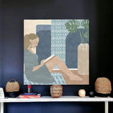 Bohemian Book Lady Unframed Print Wall Art - Homeroots - Flyclothing LLC