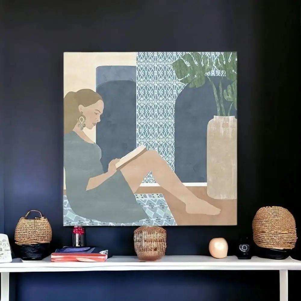 Bohemian Book Lady Unframed Print Wall Art - Homeroots - Flyclothing LLC