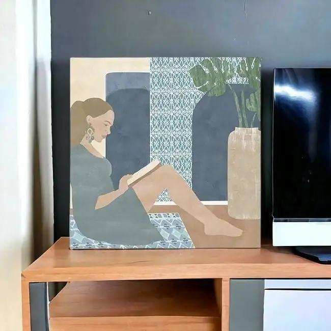 Bohemian Book Lady Unframed Print Wall Art - Homeroots - Flyclothing LLC