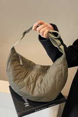 Plaid Quilted Adjustable Strap Crossbody Bag - Trendsi