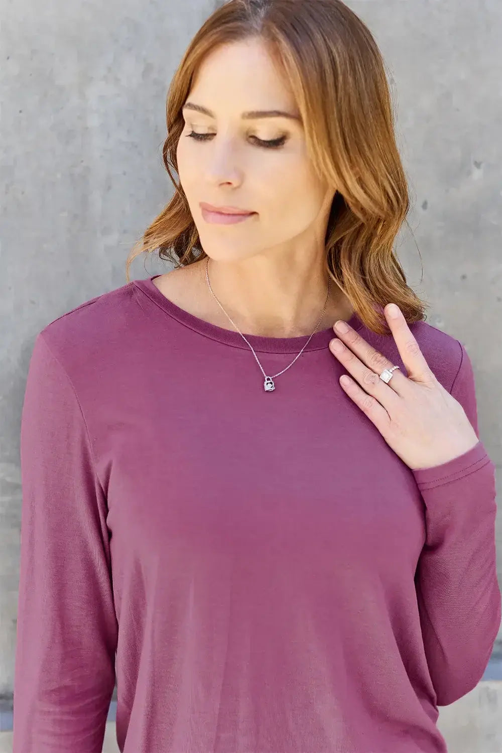 Basic Bae Full Size Round Neck Long Sleeve Top - ShopBasicbae - Flyclothing LLC