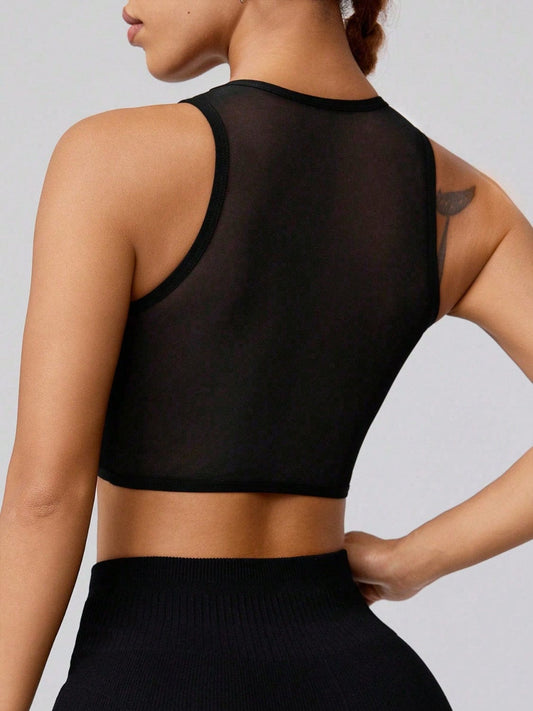 Round Neck Active Tank - Trendsi