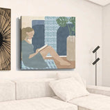 Bohemian Book Lady Unframed Print Wall Art - Homeroots - Flyclothing LLC